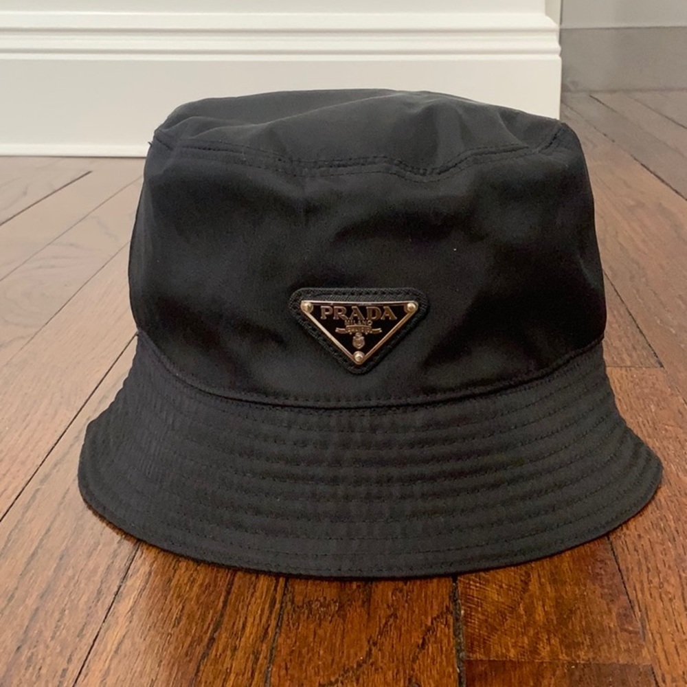 Prada Black Quilted Bucket Hat